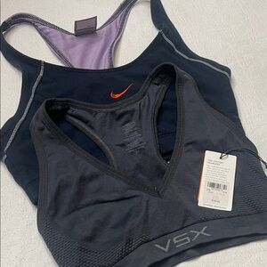 Nike Women's Black and Purple Sports Bra